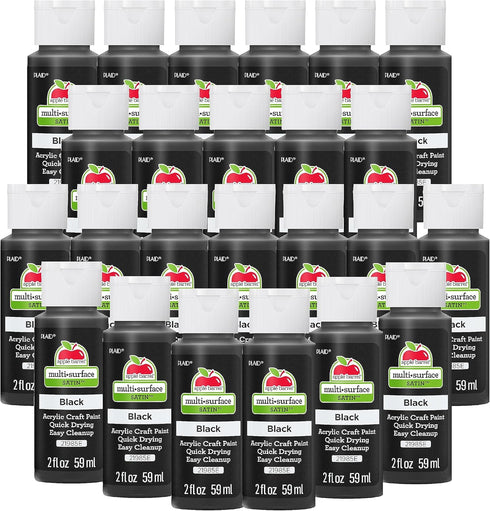 Apple Barrel Multi Surface Acrylic Paint, 2 oz, Black 2 Fl Oz (Pack of 24)...