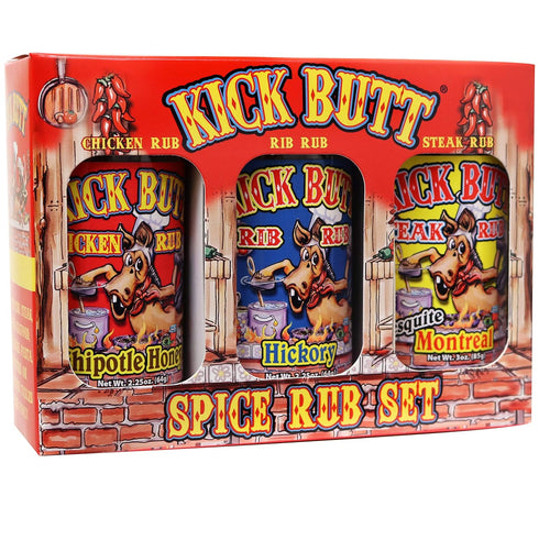 Kick Butt Spice Rub Gift Set Seasoning Spice Salt Set - Gourmet Seasoning Rub (7 oz) - Use on Ribs Chicken Streak (Gift Set)...