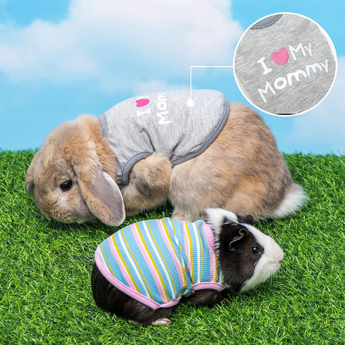 Guinea Pig Clothes - 2 Pack Cute Small Animal Vest Clothes for Rat Rabbit Chinchila ferret Kitten Chihuahua MiniDogs - Soft Breathable T-Shirt Pet...
