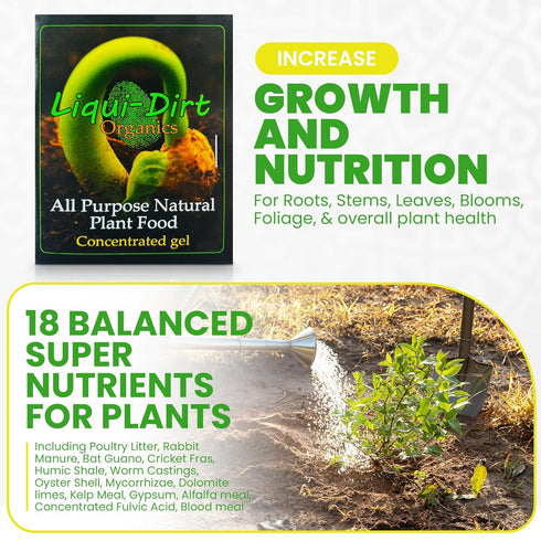 Natural Plant Food Fertilizer All-Purpose NPK Plant Care. 18 Balanced & Blended Vitamins & Minerals with Micro-Fungi and Bio-Organisms to boost yo...