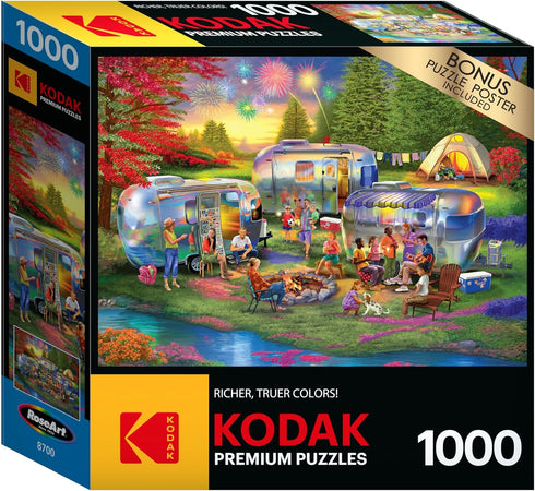 RoseArt - Kodak Premium - Shiny Happy Campers - 1000 Piece Jigsaw Puzzle for Adults...