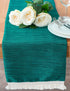 Teal Green Kitchen Table Runners With Macrame Lace Boho Decor (13x90 inch, Pack of 1) Fabric Lined | Properly Finished, No Fray Edges | for Home, ...