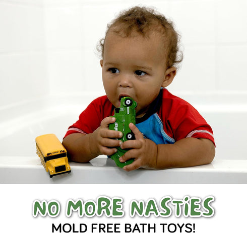 Mold Free Bath Toys for Babies and Toddlers, Car No Hole Bath Toys, Non Squirting Bath Toys no Mold for Tub, Beach, Pool, BPA-Free, Safe, Fun Infa...