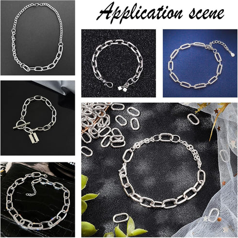 UNICRAFTALE about 100pcs 13mm Oval Close but Unsoldered Jumps Rings 304 Stainless Steel Jump Rings Connectors O Rings for DIY Bracelet Necklaces J...
