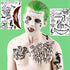 5 Sheets 3D Joker Tattoos Hand Face Halloween Makeup Kit, Smile Face Ghost Clown Damaged Joker Temporary Tattoo For Men Women Adults, Scary Prison...
