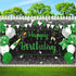 Green Silver Black Happy Birthday Banner Decorations - Champagne Glass Balloons Photo Booth Background for Men Women Party Supplies 73 x 44 Inch...