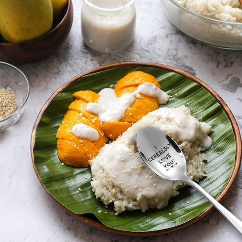 I Cerealsly Love You - Funny Engraved Stainless Steel Spoon, Cereal and Coffee Spoon Gift for Husband, Wife Couples Boyfriend Girlfriend Valentine...