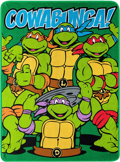 Northwest Nickelodeon Fleece Throw Blanket Teenage Mutant Ninja Turtles, Cowabunga Dudes, 46" x 60"...