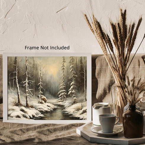 Posterizer 1 pcs-snowy winter scene of trees and nature 14-Landscape & Nature Art-GIft for Men Women Teens-Living Room Bedroom Decor- unframed wal...