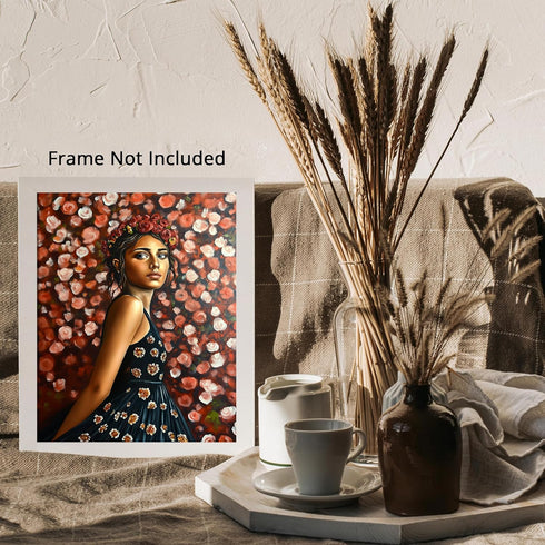 Posterizer 1 pcs-classic oil painting inspired woman with flowers 3-Retro Art-Collectibles & Fine Art-Decor for Home & Office- unframed wall art...