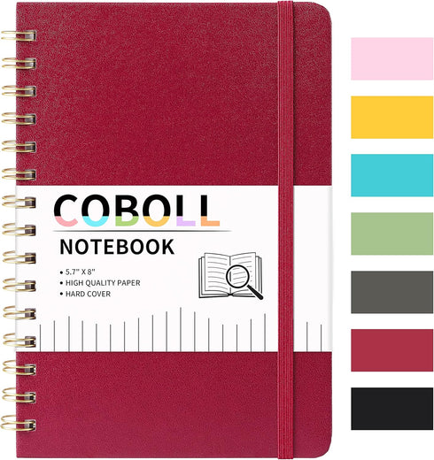 Ruled Notebook/Journal - Notebooks with Hardcover and Premium Thick Paper, 8" x 5.7" (exclusive of spirals), College Ruled Spiral Notebook/Journal...