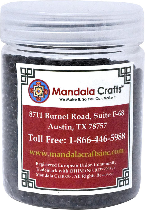 Mandala Crafts Glass Tiny Beads - 6000 8/0 Small Kit - 3mm Black for Jewelry...