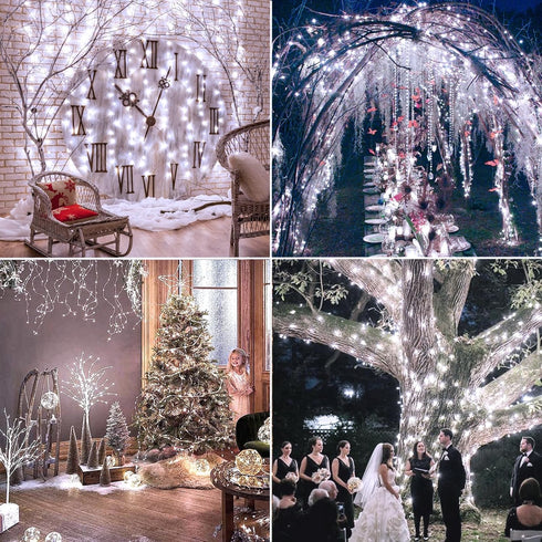 ZAIYW 300 LED 100Ft Solar Fairy Lights Outdoor, Solar Sliver Wire Fairy Lights with Timer Remote, Twinkle Lights Waterproof for Tree Garden Patio ...