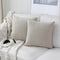 Kevin Textile Decoration Supersoft Linen Cushion Covers Square Throw Pillows Cover for Couch, 50x50 cm, Set of 2, Light Beige...