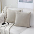 Kevin Textile Decoration Supersoft Linen Cushion Covers Square Throw Pillows Cover for Couch, 50x50 cm, Set of 2, Light Beige...