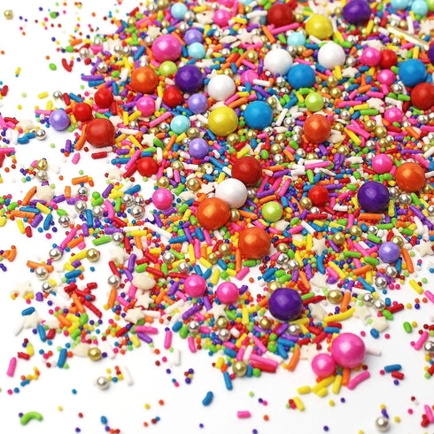 Sprinkle Pop Rainbow Road Sprinkle Mix| Blend of White Red Orange Yellow Green Blue Pink Purple Rainbow Sprinkles Made in USA for Decorating Birth...