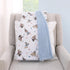 Disney Mickey Mouse Light Blue, White, and Tan Super Soft Sherpa Baby Blanket with Donald Duck, Goofy and Pluto...