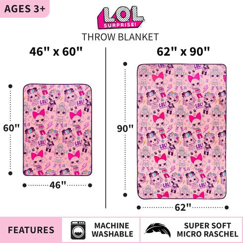 Franco Kids Bedding Super Soft Plush Throw Blanket, 46" x 60", LOL Surprise,AT0508...