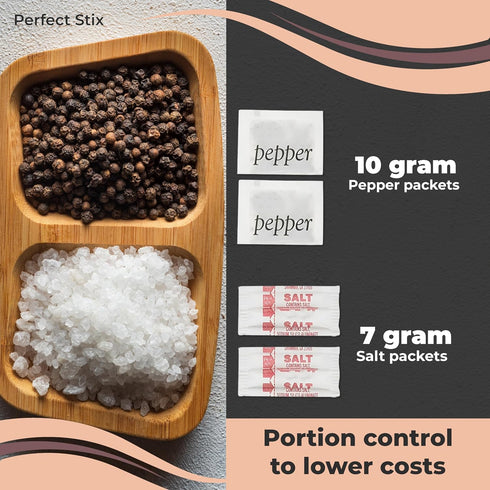 Perfect Stix - Salt and Pepper Packets-200 Salt and Pepper Packets Combo -100 of Each (200 Total Packets)...