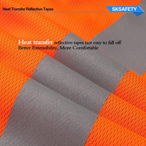 SKSAFETY High Visibility Classic T-Shirts Quick Dry Class 2 Safety Shirts for Men?Women, Quick Dry Reflective Short Sleeve Breathable Birdeyes T-S...