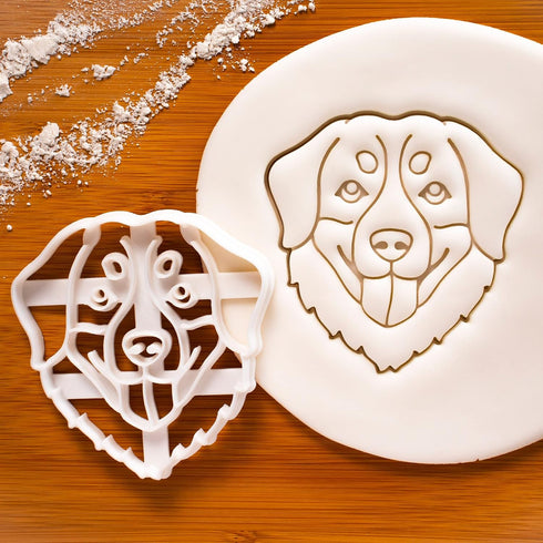 Set of 2 Bernese Mountain Dog cookie cutters (Designs: Face and Silhouette), 2 pieces - Bakerlogy...