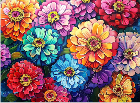 500 Piece Puzzle for Adults Puzzle Flowers, Recycled Cardboar Jigsaw Puzzles 500 Pieces Children Elderly, Family Activity Game Great Gift for Mom ...
