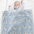 100% Cotton Baby Blanket Knit Soft Cozy Swaddle Receiving Blankets Toddler Infant blanket with Lovely Elephant for Newborn Boy Girls - Light Blue,...