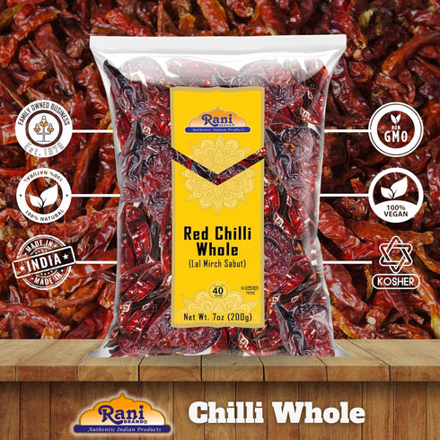 Rani Chilli Whole (Lal Mirch Sabut) 7oz (200g) ~ All Natural | Vegan | No Colors | Gluten Friendly | NON-GMO | Kosher...