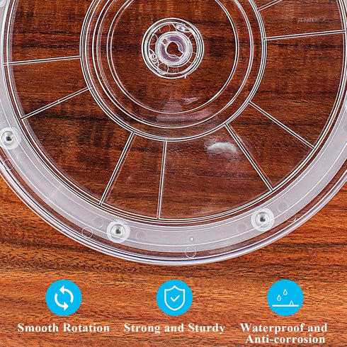 Jersvims 2Pcs 4 Inch Acrylic Turntable Platter, Transparent Turntable Organizer Round Rotating Plate for Kitchen Pantry Cabinet Desk Rack Spice Ca...