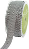 May Arts 3/4-Inch by 30-yard Wide Ribbon, Black Twill with Chevron Stripes...