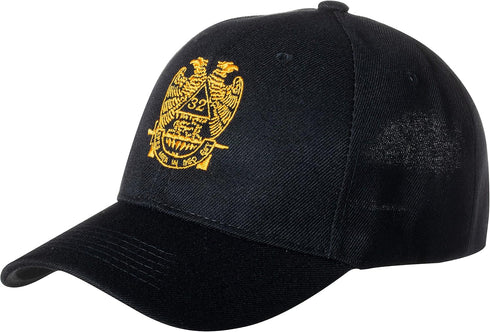 Artisan Owl 32nd Degree Scottish Rite Freemason Embroidered Black Adjustable Baseball Cap...