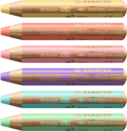 STABILO Woody 3 in 1 Pencil, Pastel Pink...
