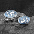 Blue World Map Cufflinks for Men with Gift Box....