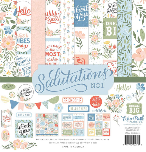 Echo Park Paper Company Salutations No.1 Collection Kit Paper , 12-x-12-Inch...