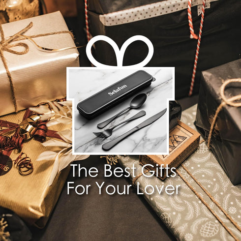 Travel Cutlery Set with Case Portable Silverware Utensils Set,5-pieces Stainless Steel Reusable Flatware Set Cutlery Set for Camping Picnic Hiking...