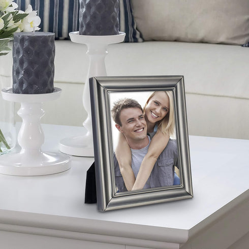 Malden International Designs Concourse Pewter Metal Picture Frame, 4x5, Silver - 192-45...