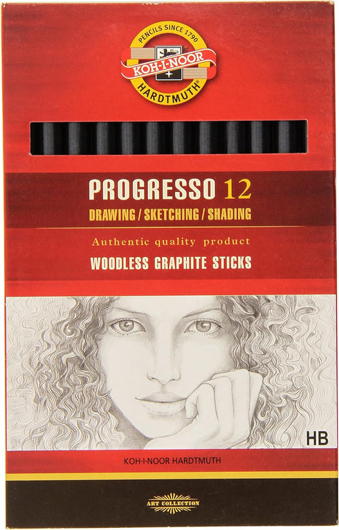 Koh-I-Noor Progresso HB Woodless Graphite Pencil (Box of 12)...