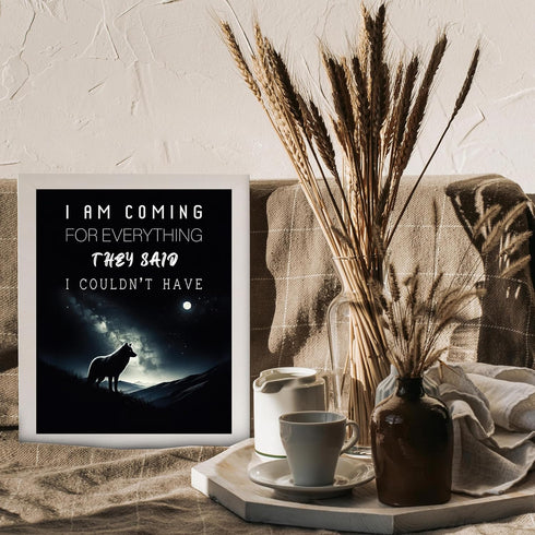 Posterizer 1 pcs-encouraging wolf poster quote-Motivational & Inspirational Art-Gift For Animal Lovers-Living Room Bedroom Decor- UNFRAMED Wall Ar...