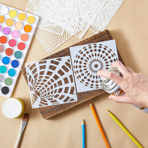 Tinlade 36 Pieces Geometric Stencils Painting Templates Mandala Art Drawing Stencil Templates for Scrapbooking Cookie Tile Furniture Wall Floor De...