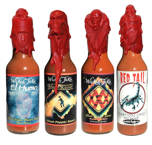 Ghost Pepper Hot Sauce Wicked Tickle XXX Chipotle Extra Hot World's Hottest Hot Sauce Gift Wax Sealed Wings...