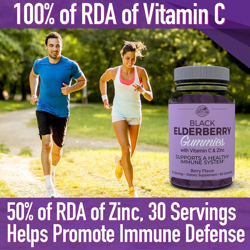 Country Farms Elderberry Gummies with Vitamin C and Zinc, Supports Healthy Immune System, Rich in Antioxidants, Triple Action Immune Blend, Berry ...
