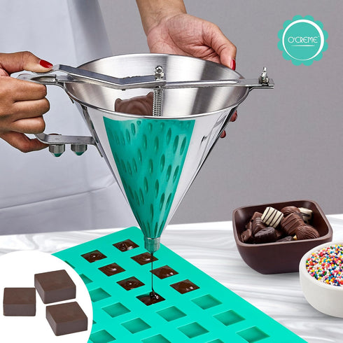 O'Creme Square Mini Brownie Chocolate and Candy Silicone Mold (24x24mm x 10mm high)...