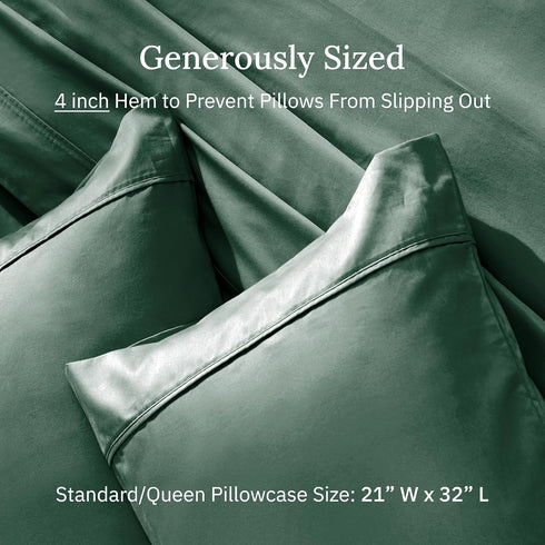 California Design Den Standard Queen Size Pillowcase Set - 400 Thread Count, 100% Cotton Sateen, Set of 2 Pillow Covers, Breathable, Cooling, Soft...