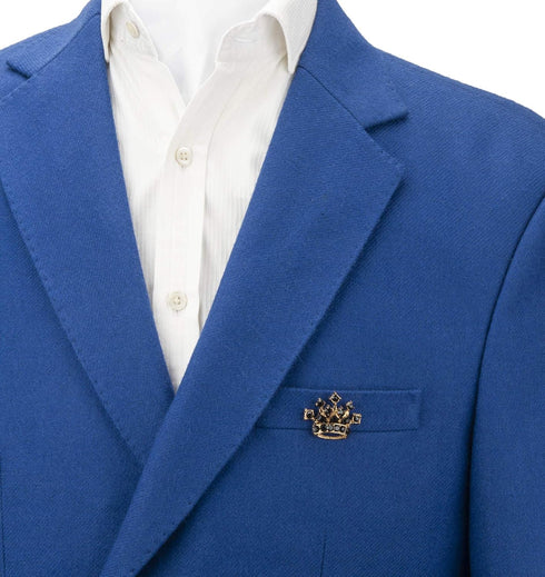 Knighthood Golden Crown with Black Stone Detailing Lapel Pin Brooch Shirt Stud for Men...