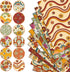 Whaline 12Pcs Retro Floral Cotton Fabric Bundles 10 x 10 Inch Hippie Groovy Boho Rainbow Printed Fat Quarters Boho Quilting Patchwork for DIY Hand...