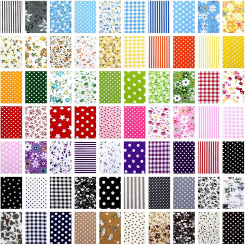 Oudain 100 Pcs 8 x 8 Inch Quilting Fabric Squares Fat Fabric Bundles Cotton Fabric Square Flower Craft Fabric Scraps Quilting Supplies for DIY Cra...