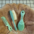 3 Piece Baby Hair Brush & Comb Set for Newborns- Soft Goat Bristle Hair-Brush, Silicone Bath Brush and Plastic Comb for Infant, Toddler, Kids - Ba...