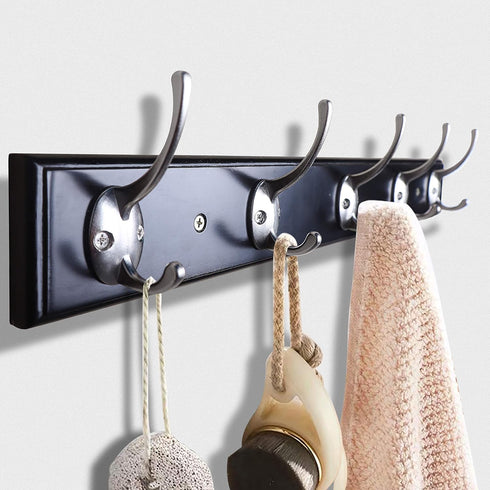 IBosins 12 Pack Silver Coat Hooks Wall Mounted with 24 Screws Retro Double Hooks Utility Silver Hooks for Coat, Scarf, Bag, Towel, Key, Cap, Cup, ...