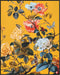 Posterizer 1 pcs-bright background-vibrant flowers , butterflies-Floral & Botanical Art-Abstract & Modern Art-Decor for Home & Office- UNFRAMED Wa...