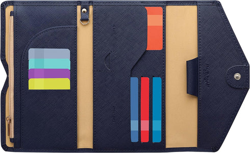 ZOPPEN Mulit-purpose Rfid Blocking Passport Holder Travel Wallet (Ver.4) Passport and Vaccine Card Holder ComboTri-fold Document Organizer Travel ...